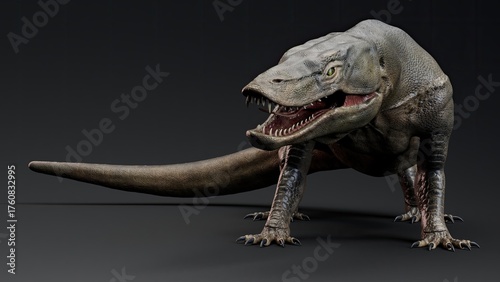 Wallpaper Mural Megalania of background. 3d model rendering Torontodigital.ca