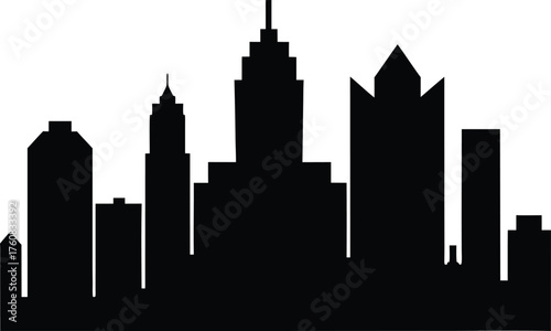 Charlotte skyline horizontal banner. Black and white silhouette of Charlotte, North Carolina Vector. Charlotte North Carolina Skyline Vector Silhouette Illustration