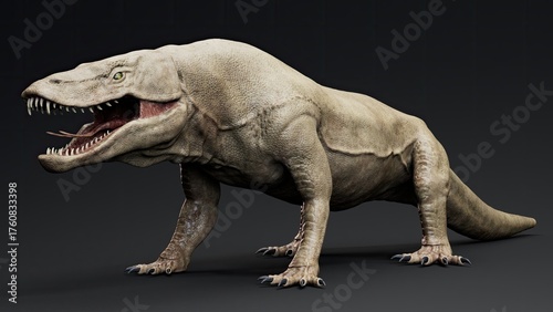 Wallpaper Mural Megalania of background. 3d model rendering Torontodigital.ca