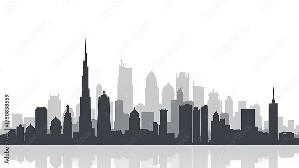 Obraz premium City report silhouette cover
