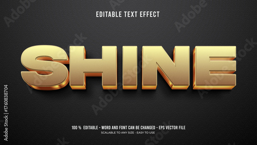shine editable text effect 3d 
