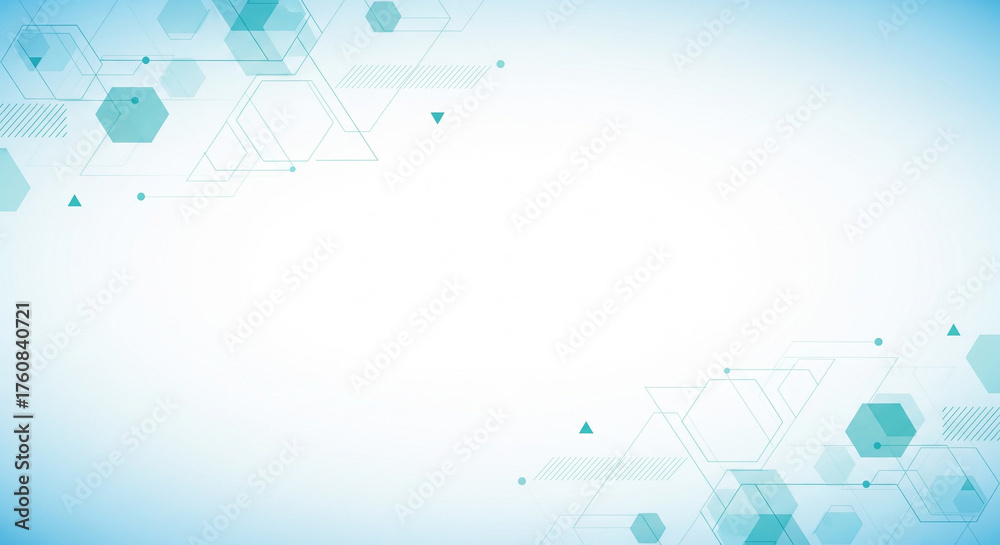 Obraz premium Abstract Geometric Network Background with Hexagons and Triangles in Blue Tones