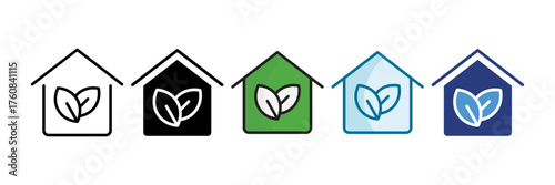Greenhouse Icon Set Multiple Style Collection