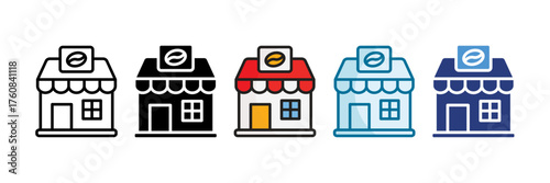 Cafe Icon Set Multiple Style Collection