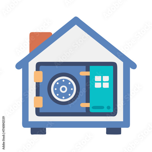 Home safe box inside a house in a colorful design
