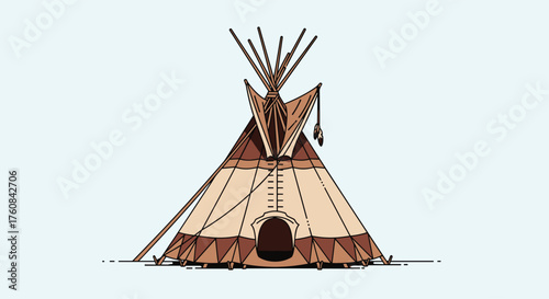 A traditional dwelling constructed from animal skins or canvas stretched over a conical framework of poles.