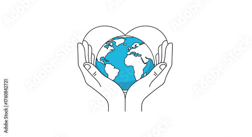 Caring hands gently cradle the vibrant planet earth in a symbol of global unity and environmental preservation.