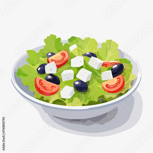 Mediterraner Salat mit Feta und Oliven