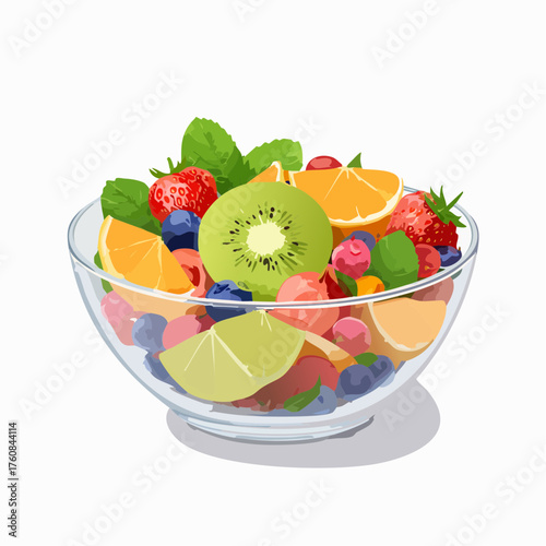 Frischer Obstsalat in Glasschale