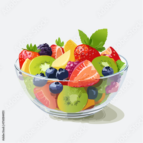 Frischer Obstsalat in Glasschale