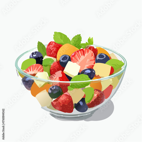 Frischer Obstsalat in Glasschale