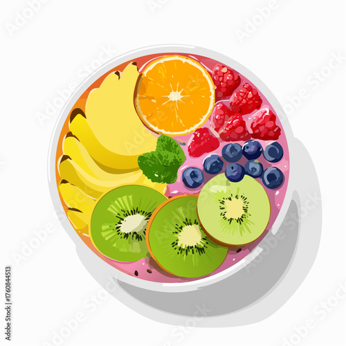 Bunte Smoothie-Bowl mit exotischen Früchten