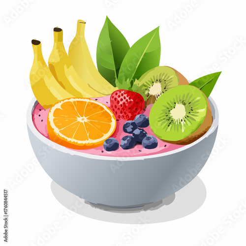 Bunte Smoothie-Bowl mit exotischen Früchten