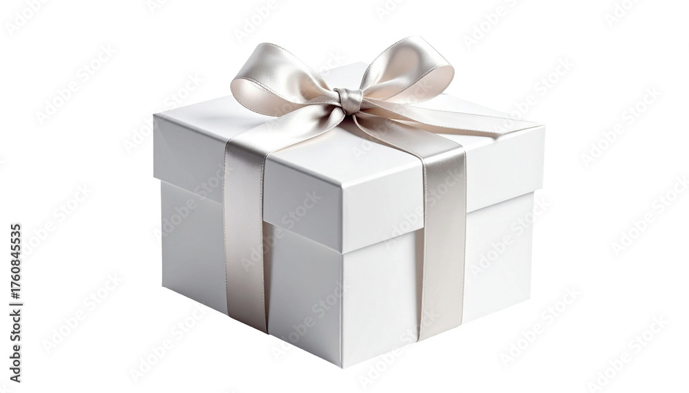 Fototapeta premium Geschenkkarton mit Schleife, transparenter Hintergrund, png