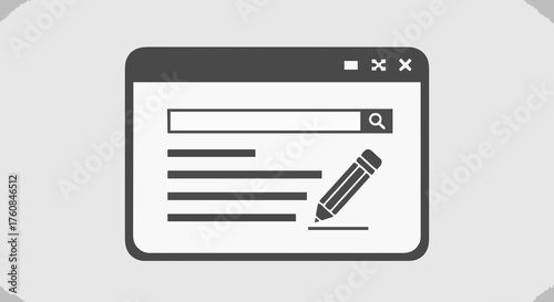 Web page editing and content creation with a pencil icon