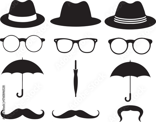 Classic gentleman s accessories silhouette collection