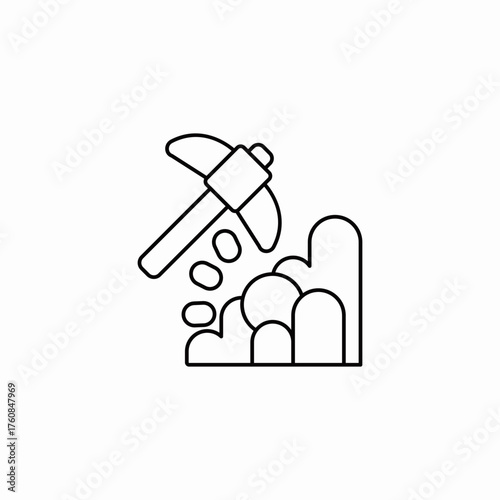 mining hammer gems icon sign vector