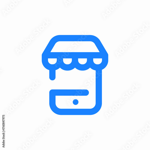 mobile app for store or online store accessible via smartphone icon sign vector