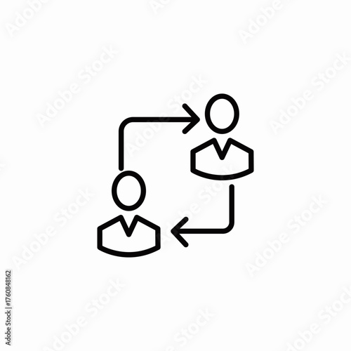 people communication exchange icon sign vector