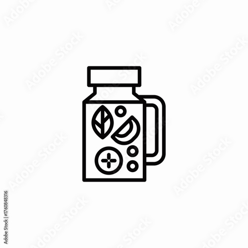 smoothie jar fruits icon sign vector