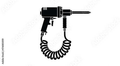 Black and white illustration of a pneumatic impact wrench tool