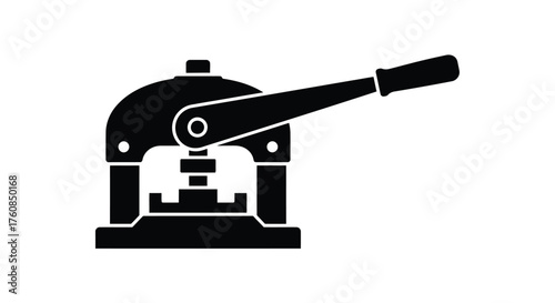 Simple black and white illustration of a manual hole puncher device