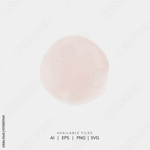 light pink watercolor circle logo, subtle blush pastel organic blob, minimalist feminine watercolor brand background