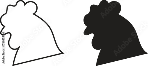 Black and white hen head.