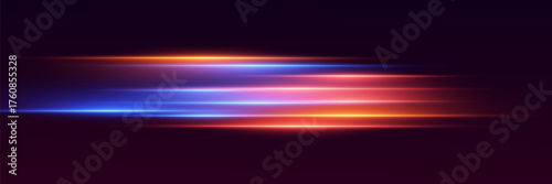 Glowing light trails with futuristic speed motion.