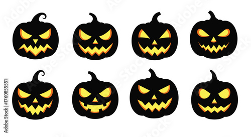 Spooky jack o lantern faces for halloween.