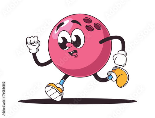 Bowling ball cartoon personage running