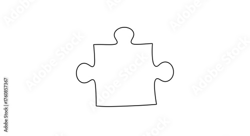 Solitary Puzzle Piece Outline: A Minimalist Representation of Connection and Resolution