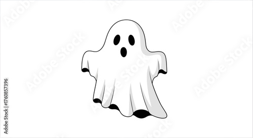 Spooky apparition illustration for festive Halloween designs and event decoration, ghostly figure