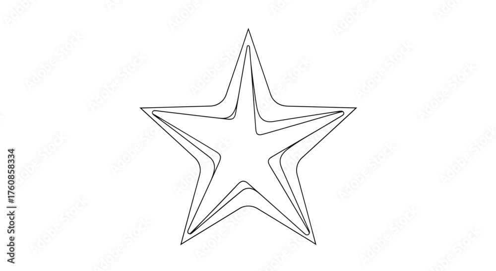Obraz premium Abstract Star Formation: A Modern Illustration of Celestial Shape with Line Art