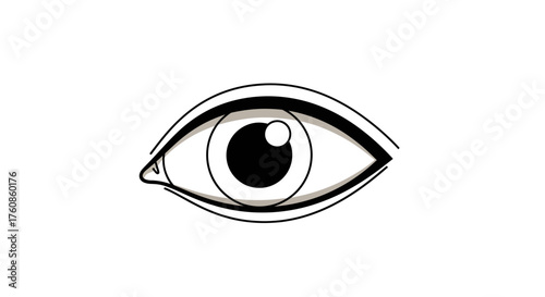 Minimalist line art illustration of an eye with clean and modern graphic style drawing
