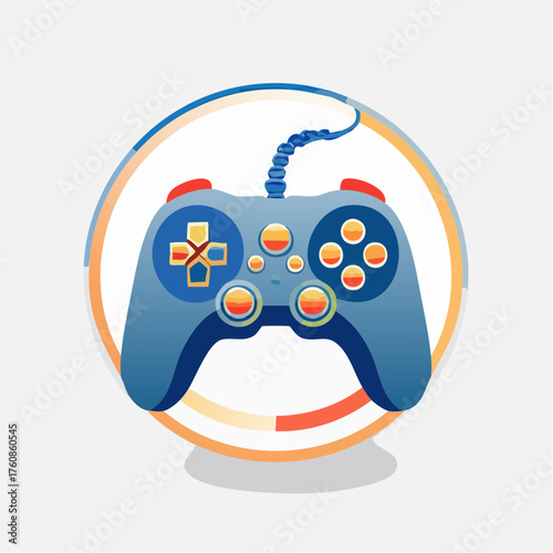 Stylized gamepad illustration showcasing gaming culture and recreational activity