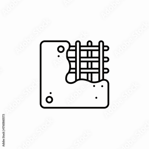 concrete rebar structure icon sign vector