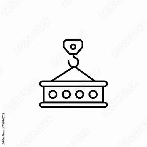 crane hook load icon sign vector