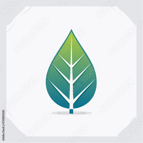 Stylized leaf emblem depicting growth and ecological awareness beautifully rendered