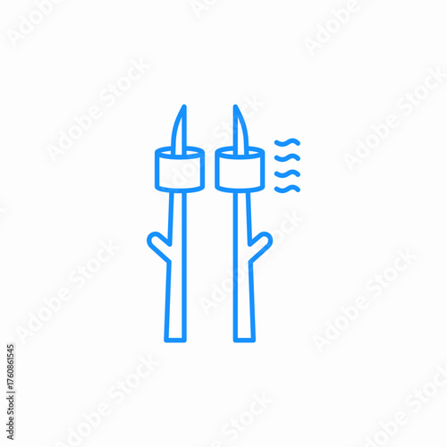 marshmalow on branch icon sign vector