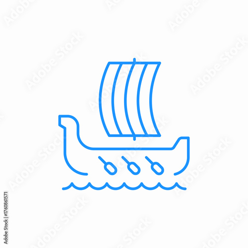 medieval ship icon sign vector