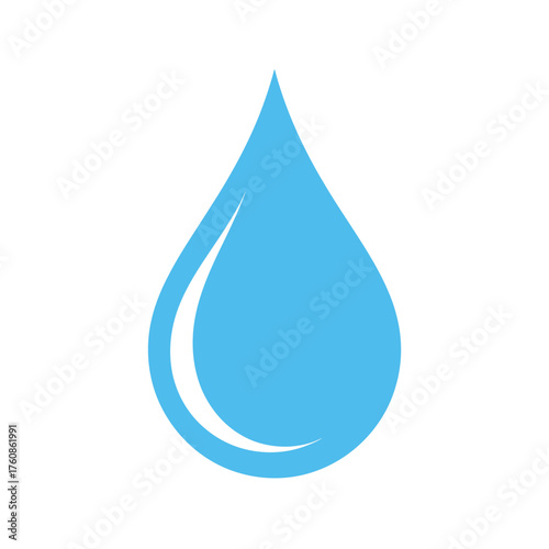 Vector art of blue water drop, a symbol of purity and hydration