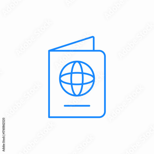 travel passport icon sign vector