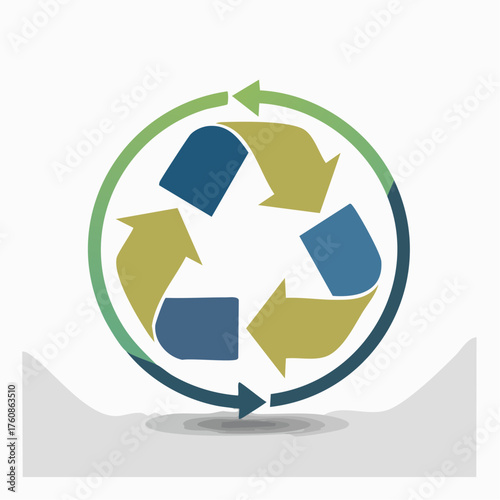 Symbol of eco-friendly efforts emphasizing recycling and waste management awareness