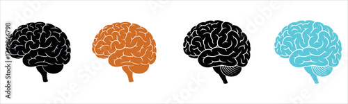 Brain illustration vector graphic design — symbolizing human intelligence, neuroscience, and medical science. Ideal for healthcare, psychology, and educational concepts, emphasizing creativity.