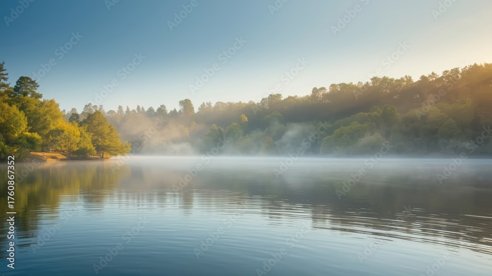 Fototapeta premium morning mist over the river