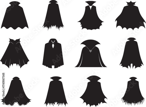 VEMPIRE CAPE ICONS SET SILHOUETTE