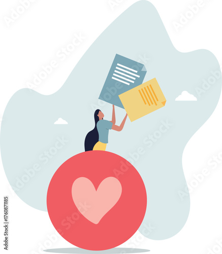 Positive affirmations as love letter from romantic affair.life and employment of people.