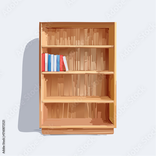 Offenes Bücherregal mit klaren Linien
