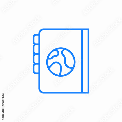 global handbook icon sign vector
